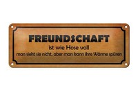 Blechschild Spruch 27X10 Cm Freundschaft Ist Wie Hose Voll Deko Schild Tin Sign
