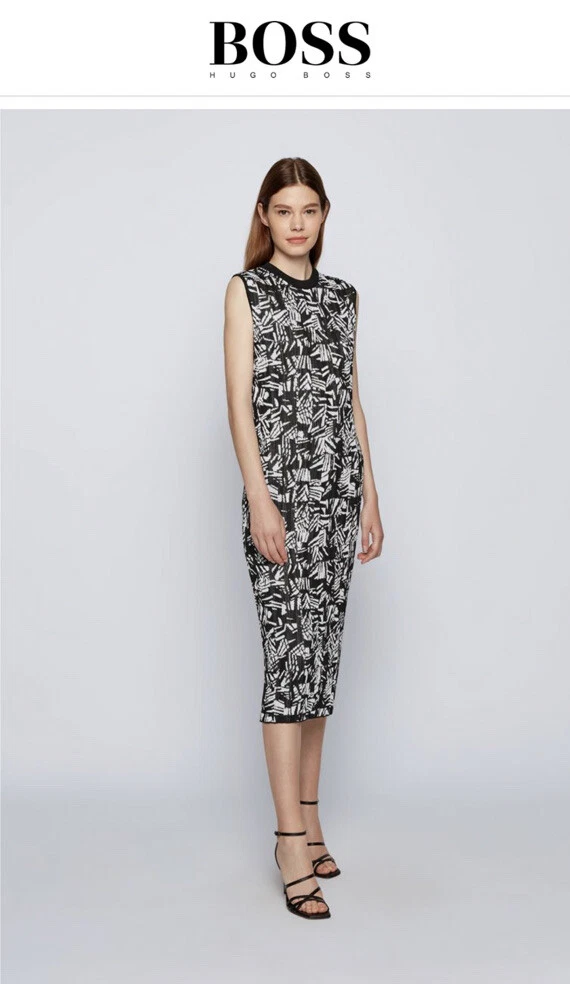 NEW BOSS HUGO BOSS Feyre Printed Sheath Dress Size S eBay