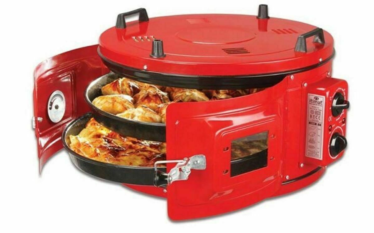 TURKISH Itimat Electrical Roster Grill Round Oven BBQ 32L DOUBLE Tray