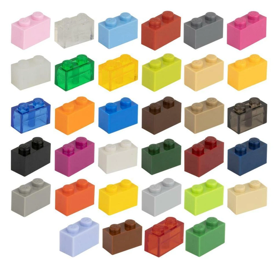 50 Klemmbausteine Bausteine 1x2 Noppen Kompatibel Basic Baustein Bricks Steine