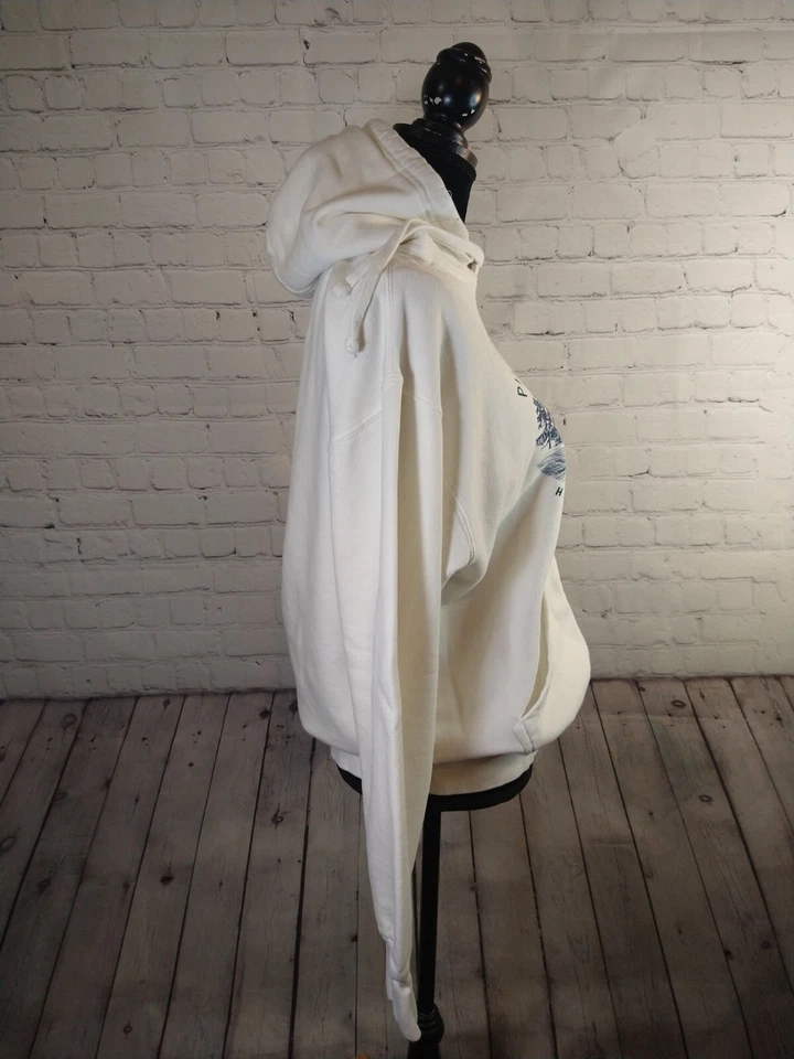 EUC women's HIPPIE TREE / SURF & STONE CO white pullover hoodie - size MED - Image 3 of 4