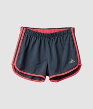 31 Adidas Womens Stripe Stretch Pull-On Adjustable Active Running Shorts Size 3