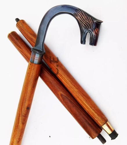 Elegant Antique Finish Head Handle Victorian For Wooden Walking Stick For Him