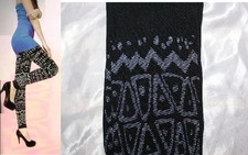 Leggins decorati triangoli pantacollant sexy taglia unica ragazza elastico