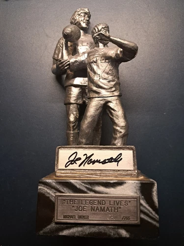 1993 Michael Ricker Pewter Statue Joe Namath Signed "The Legend Lives" /765 JSA