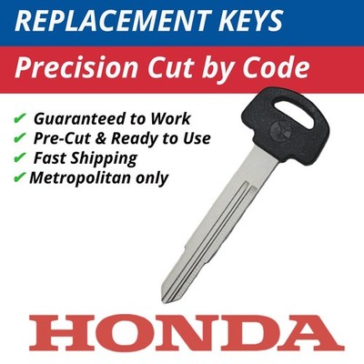 Honda Metro Metropolitan Keys Replacement Key Cut to Code A00-A99 B00-B99
