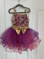Weissman Girls' Pink Purple Sequin Dance Costume with Bow Child Small Size XSC