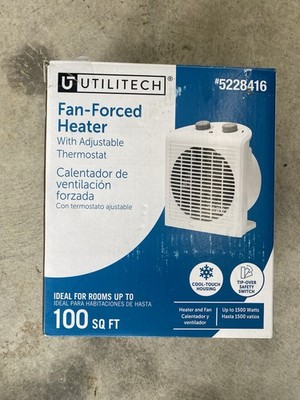 Space Heater Utilitech Fan Forced Personal Compact Indoor 1500-Watt 100 SqFt