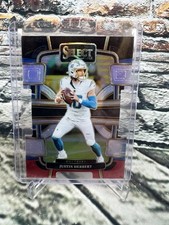 Justin Herbert Red Black Prizm Die Cut 2023 Select Card #52 Los Angeles Chargers