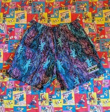 VTG 90's Gecko Hawaii Retro Swim Shorts Purple/Blue Design Unisex Size Medium
