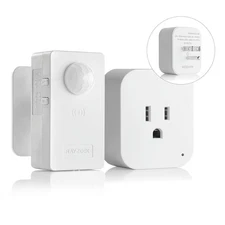 Wireless Motion Sensor Plug Kits,No-Wire Mini PIR Sensor Switch Control Plug to 
