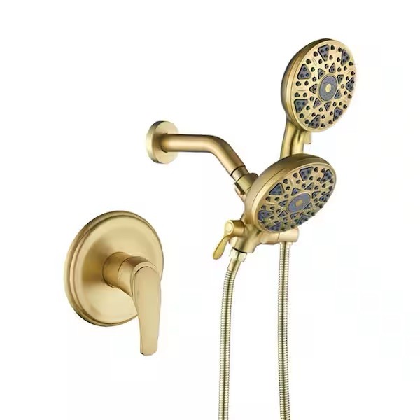 Brushed Brass Shower Kit + Pressure Balance Valve
