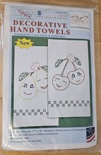 Jack Dempsey Unopened Decorative Towels Stamped Hand Embroidery PEARS  CHERRIES