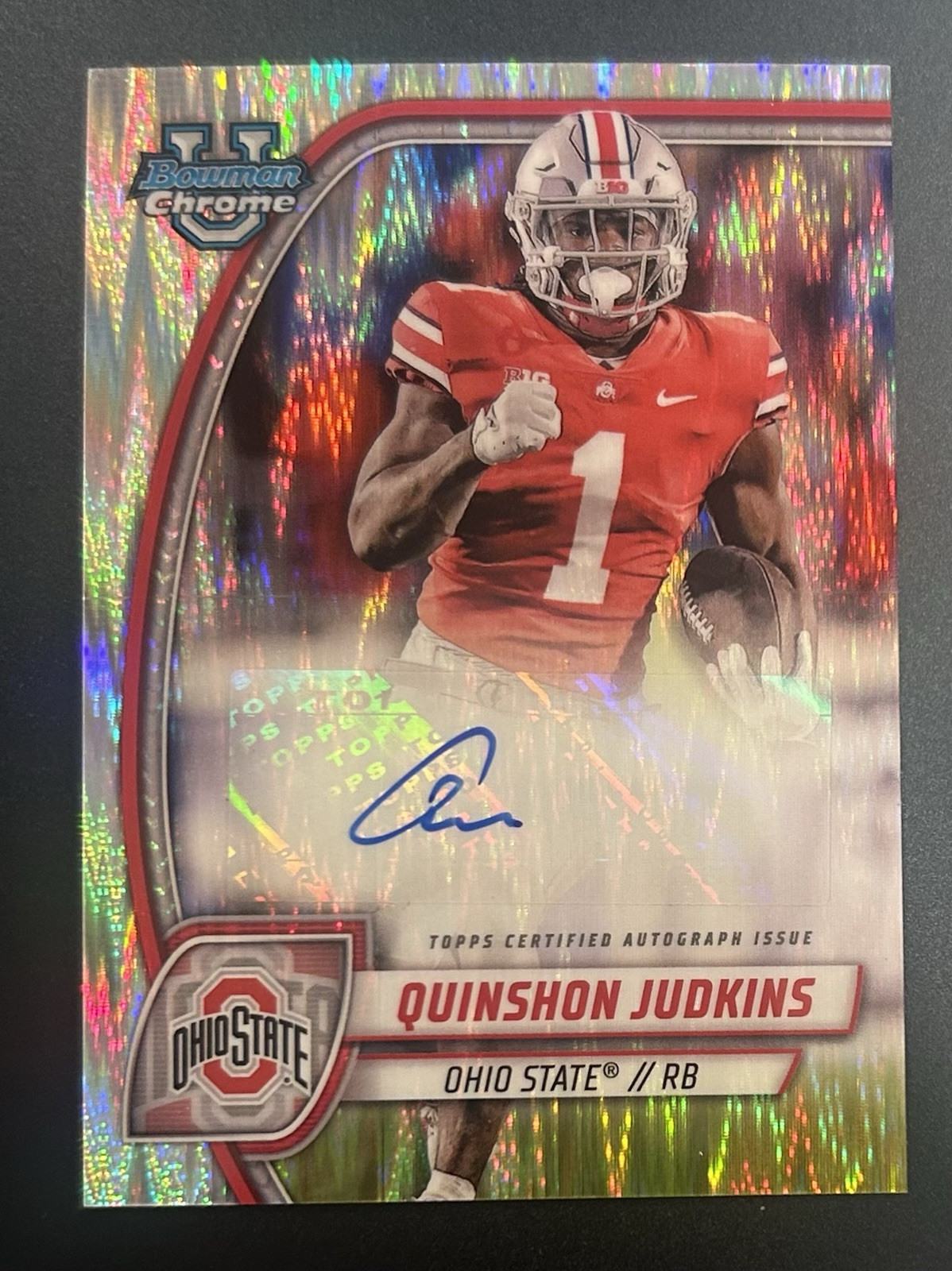 2024 Bowman U Chrome QUINSHON JUDKINS #PA-QJU Stealth Refractor Auto OHIO STATE