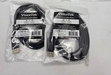 Lot of 2 ~ Visiontek DisplayPort to DisplayPort (M/M) 2 Meter Cable (901211) NEW