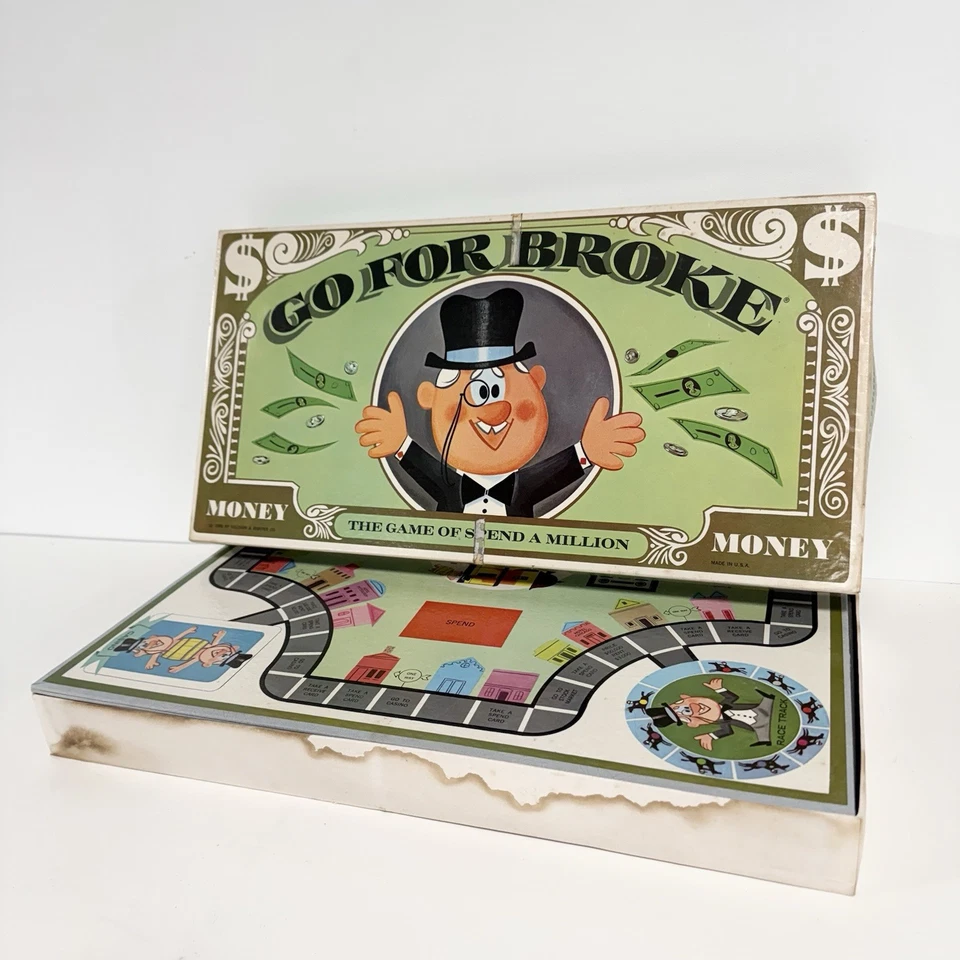 Vintage Go For Broke Money Board Game No. 58 Selchow & Righter NEW NOS READ - Image 3 of 4
