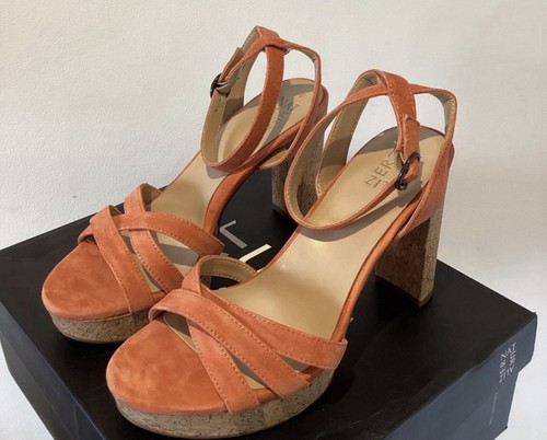 NWOB Naturalizer Mallory Ankle Strap Platform Sandals Pottery Orange Size 9M