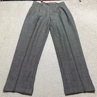 Zanella Mens sz 34 Dress Pants Gray Woven 100% Wool Straight Business Italy