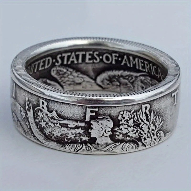 Silver Dollar Coin Ring Handmade Crafted Rare Silver Morgan Men Rings
