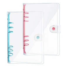 Dy.2Ten A6 6-Ring System Planner, Clear, Button-Backed, Refillable Pvc Notebook 