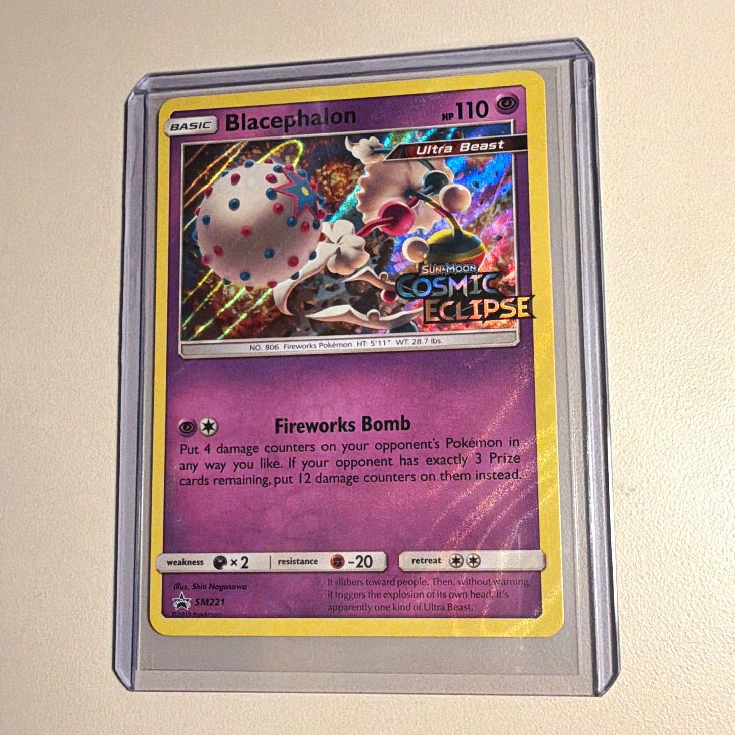 Pokemon TCG Blacephalon Promo Prerelease Holo SM221 SM Cosmic Eclipse EN