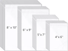 600 Pcs Clear Cellophane Bag Plastic Poly Shirt Bag Bulk Resealable Clothes Pack