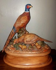 Vintage Ceramic Hand Painted Pheasant Trinket Box Mikes Ceramic Molds 1982 
