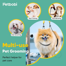 Dog Grooming Arm with Clamp and Dual No Sit Haunch Holders, Height Adjustable...