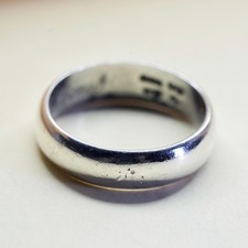 Size 5, Vintage sterling silver handmade ring, 925 silver band, wedding band