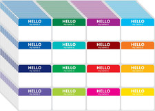 400 Pcs Name Tags Colorful Sticker-16 Colors 3x2 Hello My Name is Peel Sti