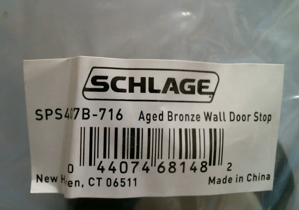 Tope de puerta de pared de bronce envejecido Schlage (SPS407B-716) FS Foto 2 de 3
