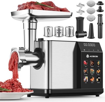 Fleischwolf elektrisch 3000W LED Anzeige 9 Stufen Wurstfüller Küche Fleisch