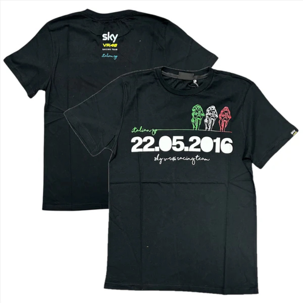 Valentino Rossi MotoGP T-Shirt Women's Black Team Sky Top - New