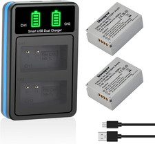 NB-7L 2 Pack Battery and Dual LED Charger for Canon NB 7L, CB-2LZE, PowerShot G1