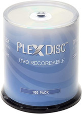 Plexdisc DVD-R 4.7GB 16X Silver Inkjet Printable Surface Hub Printable - 100Pk C