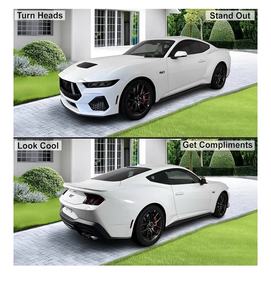 Fits Ford Mustang 2024-2025 Tail HeadLight Precut Smoked PPF Tint Taillight Film - Image 2 of 4