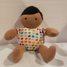 Lovevery 8  Organic Cotton BabyDoll Plush Black Hair Brown Skin Montessori Play