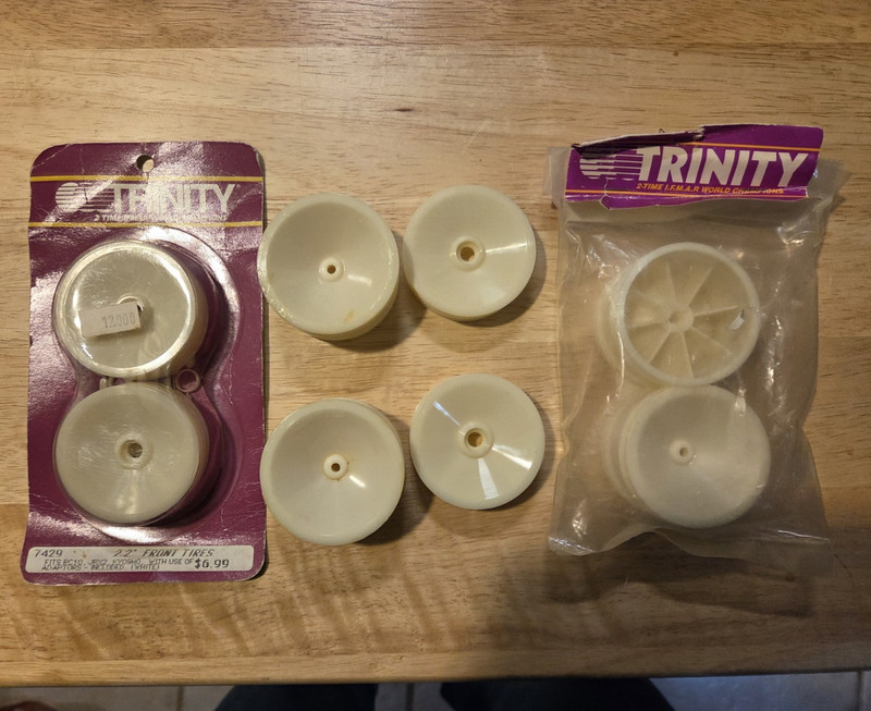 Vintage Trinity RC wheels.  2 sets front and rear.  fit RC10, JRX2 and kyosho