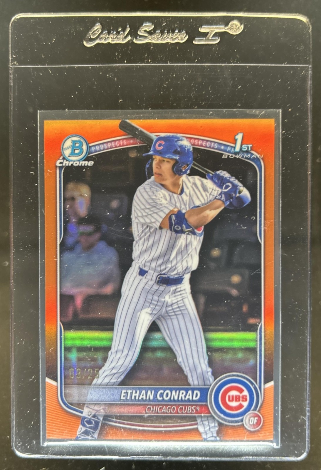 2025 Bowman Draft Ethan Conrad Chrome Orange Refractor 1st Prospect #/25 Cubs