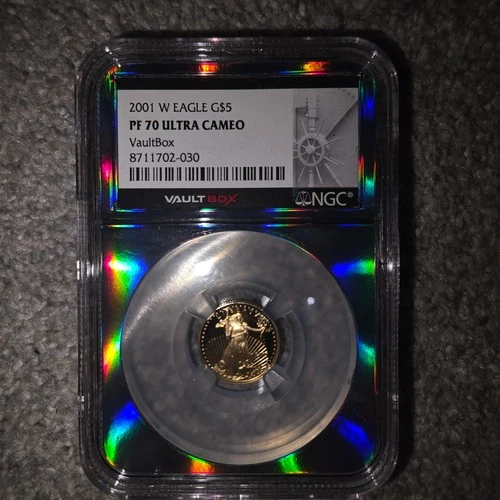 2001 W MS 70 ultra cameo gold eagle 1/10 oz