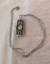 Green Crystal Stainless Steel Urn Necklace For Ashes Keepsake Pendant Jewelry