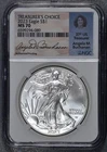 2023 $1 AMERICAN SILVER EAGLE UNC Treas Ch Buchanan ER 1 oz .999 NGC MS70 A6401
