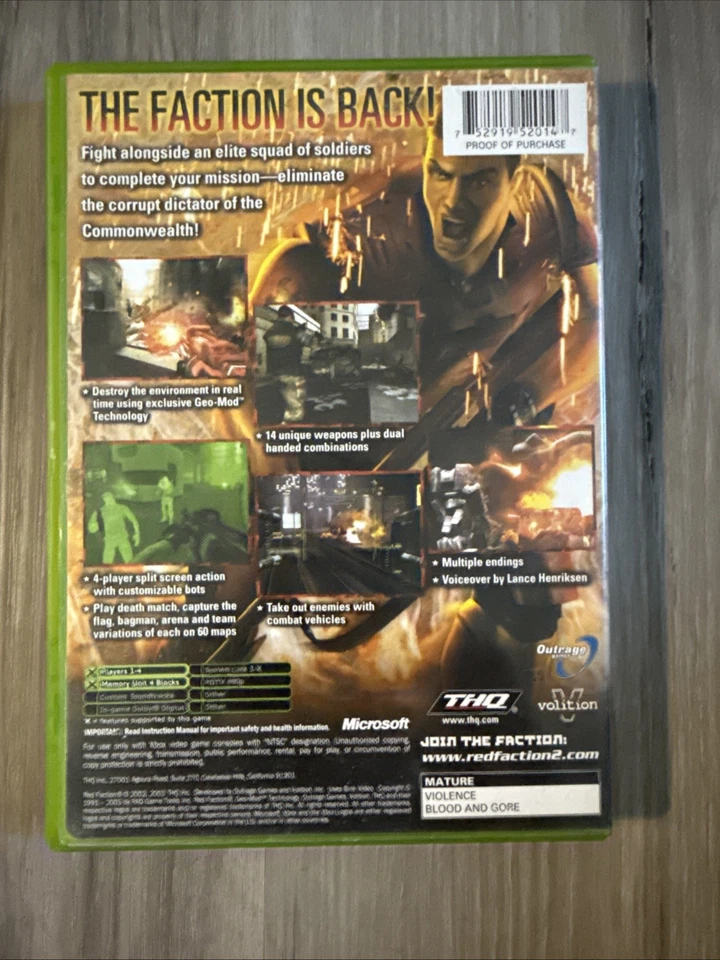 Red Faction II (Microsoft Xbox, 2003) Complete With  Manual - Image 2 of 4
