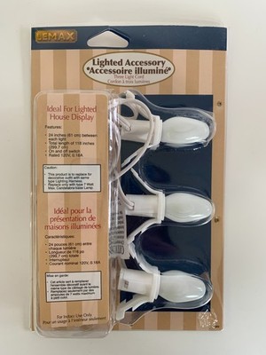 Lemax 3 LIGHT CORD Lighted Accessory #44089 ON/OFF Switch