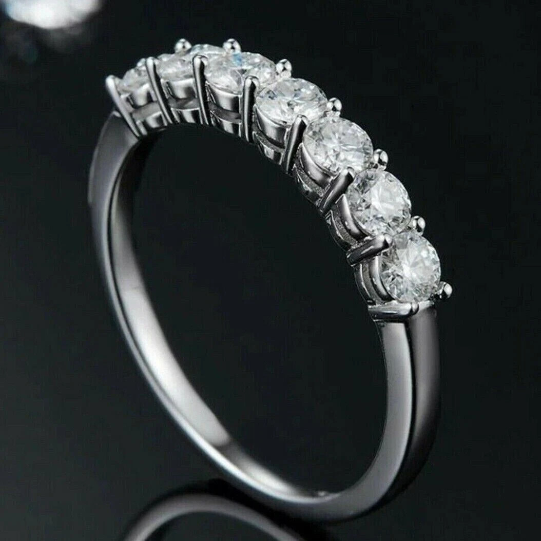2Ct Round Cut Lab Created Diamond Engagement Ring 14K White Gold Plated