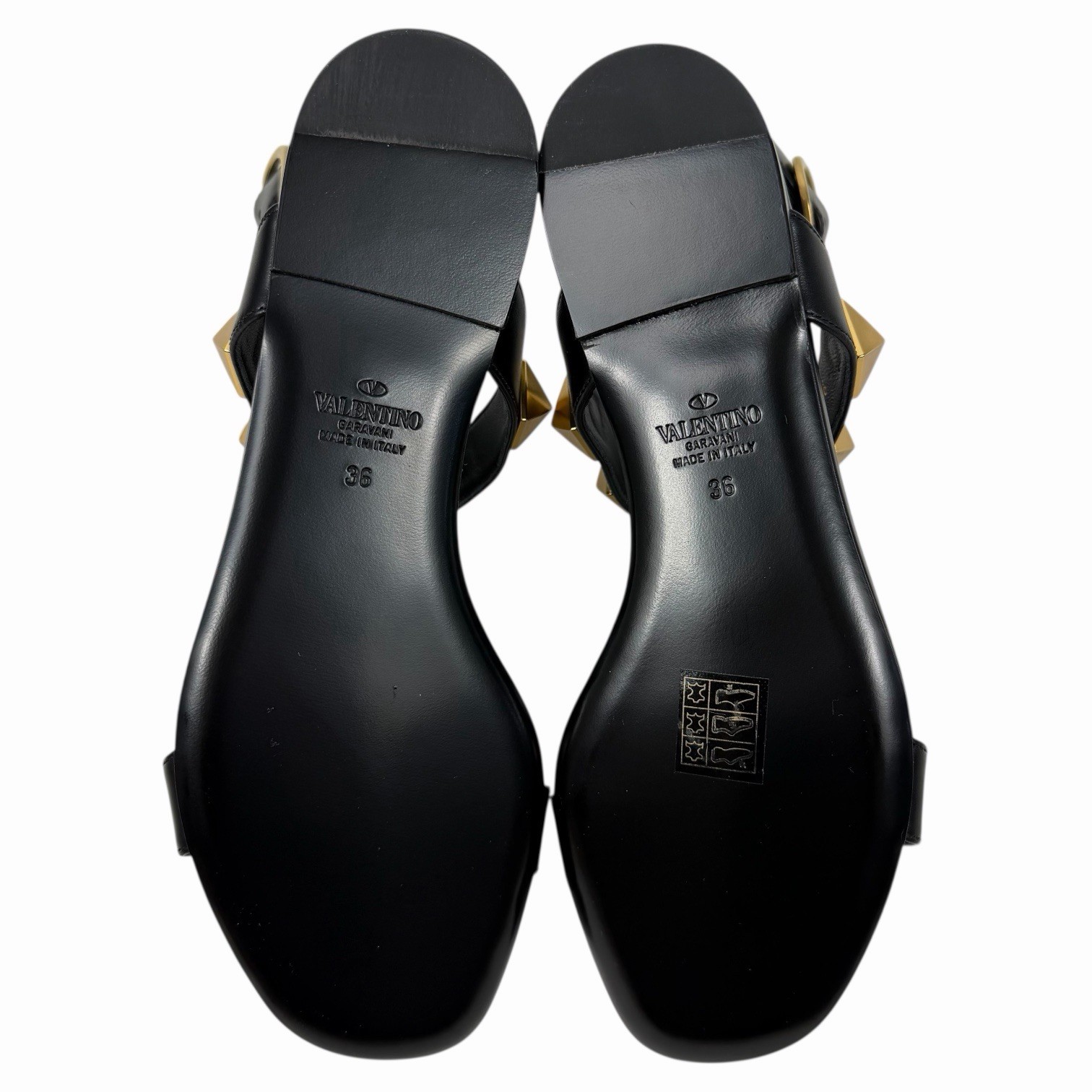 NEW Valentino Garavani Roman Stud Ankle Strap Leather Sandal Black Women Size 36 image 9