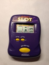 Vintage 1997 Radica Pocket Slot Handheld Electronic Casino Game Purple Tested