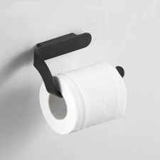 Black Toilet Paper Holder Modern Black Wall Mounted Shelf Bathroom Roll Holder