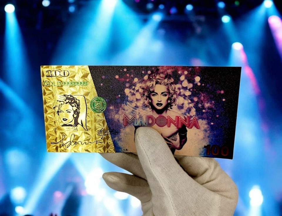 MADONNA Collectible Gold PVC Banknote - Limited Edition Pop Icon Art Note - Image 2 of 4