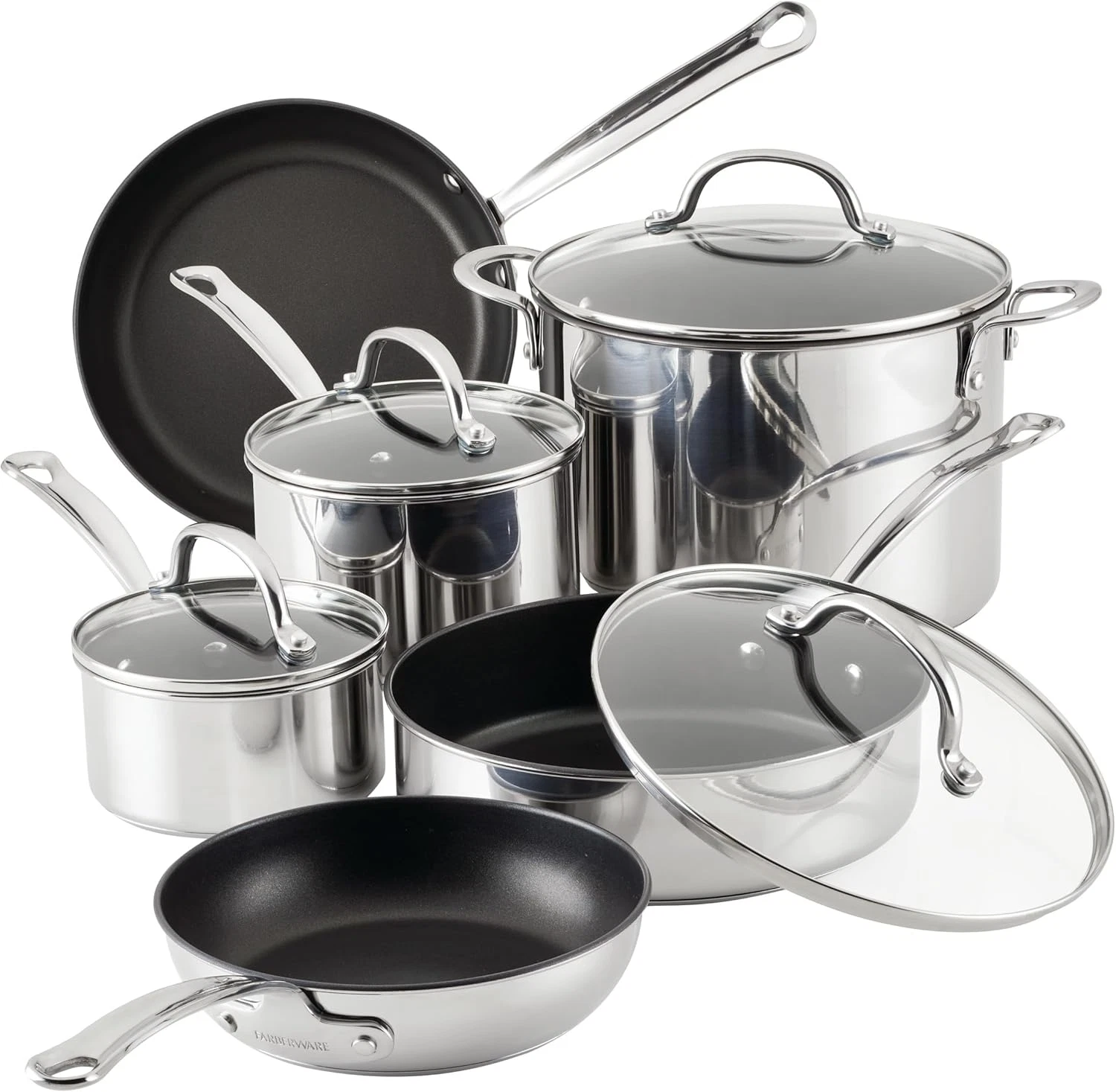 Millennium 10-Piece Stainless Steel Nonstick Cookware Set for Perfect Cooking